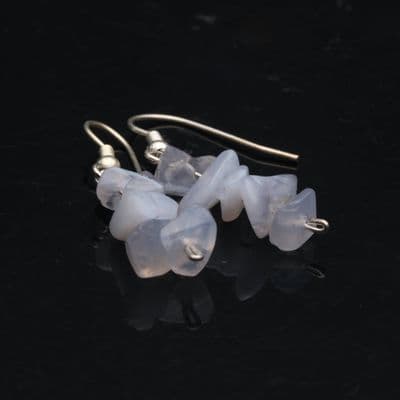 Blue Chalcedony Chip Earrings