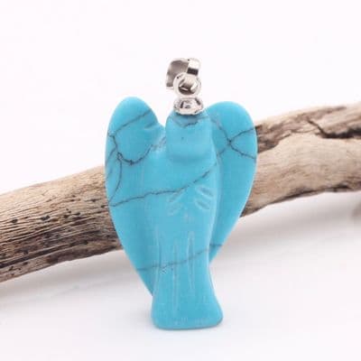 Blue Howlite Angel Pendant  (3)