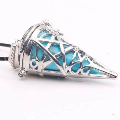 Blue Howlite Pentacle Cage Pendant