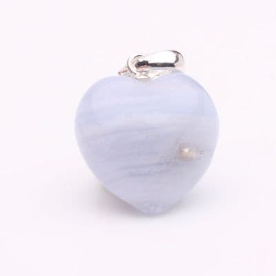 Blue Lace Agate Heart Pendant