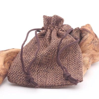 Brown Hessian Drawstring bag
