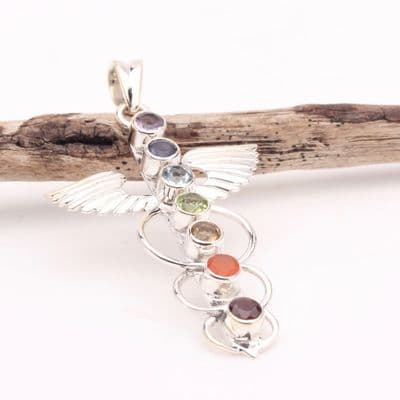 Chakra Caduceus Pendant