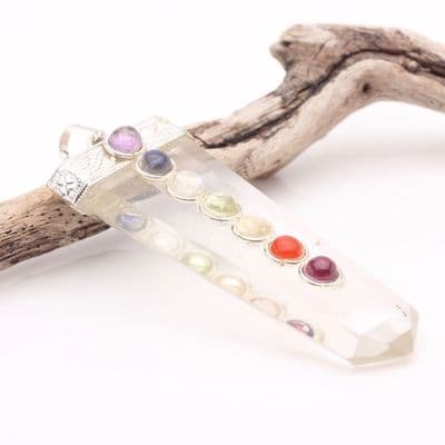 Chakra Clear Quartz Pendant 2