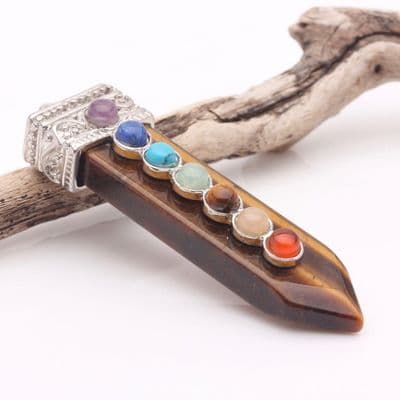 Chakra Tiger Eye Point Pendant 5