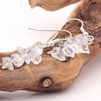 Clear Quartz Chip Earrings