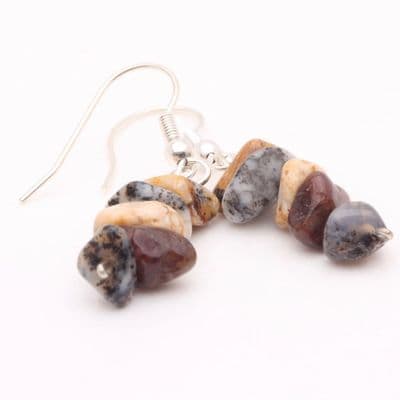 Dendritic Agate Chip Earrings