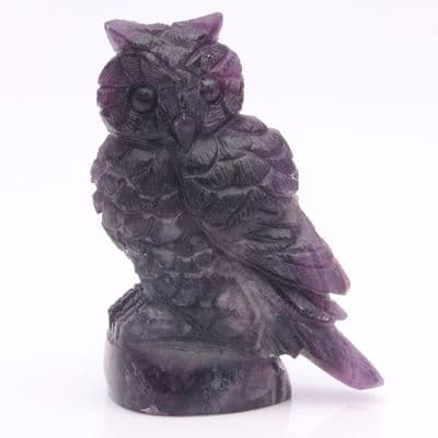 Fluorite Owl Carving 1