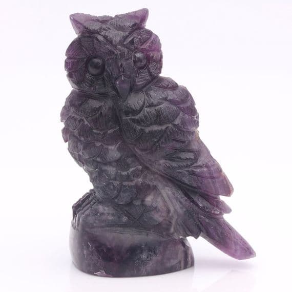 Fluorite Owl Carving 1