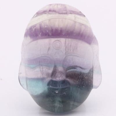 Fluorite Thai Buddha Head Carving  8