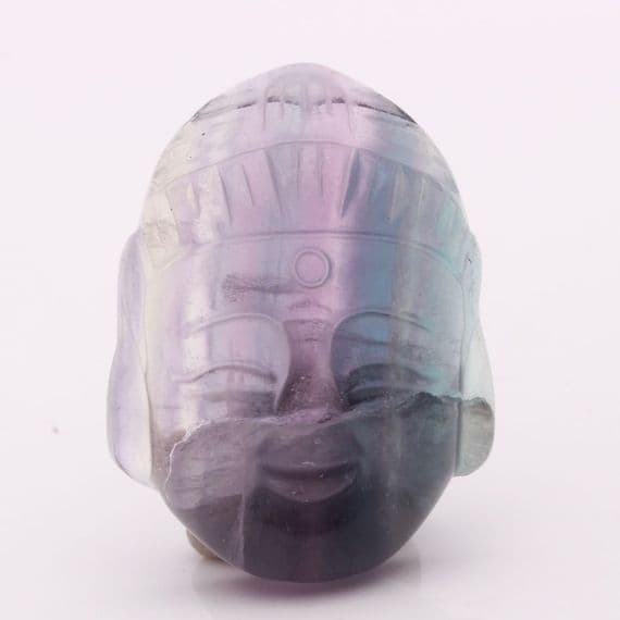 Fluorite Thai Buddha Head Carving 9