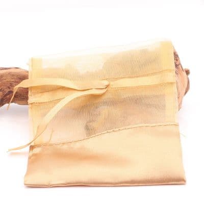 Gold Organza Bag With Satin Base