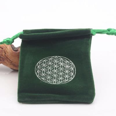 Green Drawstring Bag (Flower of Life )