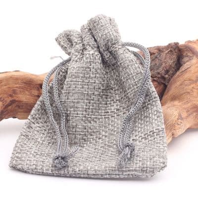Grey Hessian Drawstring Bag