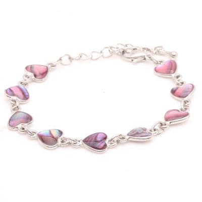 Heart shaped Paua Shell Bracelet