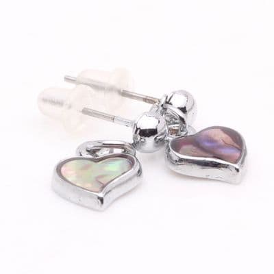 Heart shaped Paua Shell Earrings