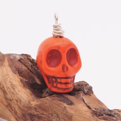 Howlite Wire Wrapped Skull 16