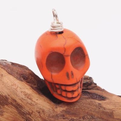 Howlite Wire Wrapped Skull 18