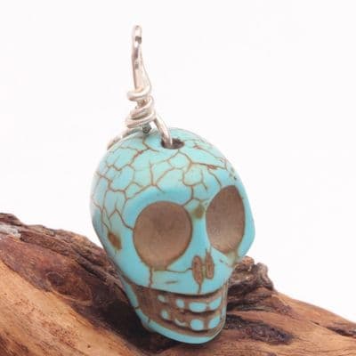 Howlite Wire Wrapped Skull 6