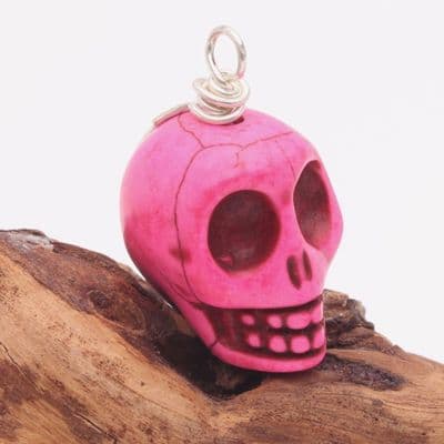 Howlite Wire Wrapped Skull  7