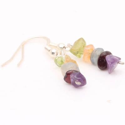 Mixed Gem Chip Earrings