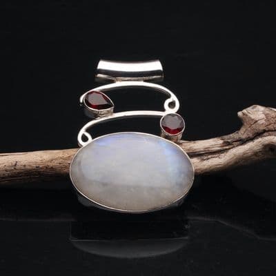 Moonstone and Garnet Pendant