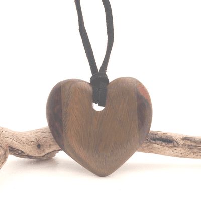 Palo Santo & Cocobolo  Heart Pendant 3
