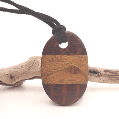 Palo Santo & Snakewood Oval Pendant