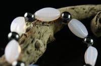 Pink Opalite and Magnetic Hematite Bracelet