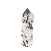 Rainbow Moonstone with Black Tourmaline Point