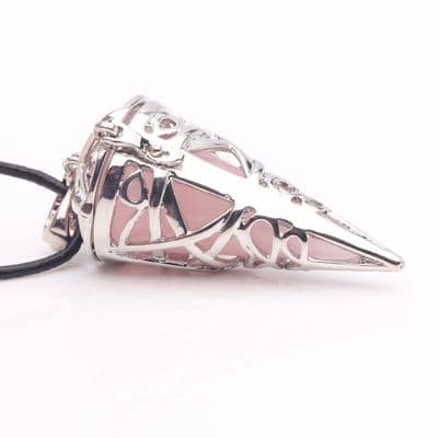 Rose Quartz Pentacle Cage Pendant