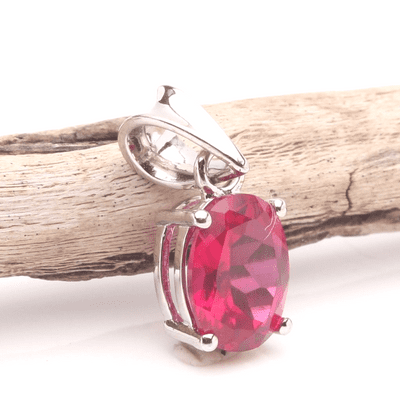 Ruby Red Siberian Quartz Pendant 5