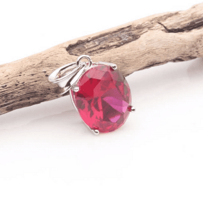 Ruby Red Siberian Quartz Pendant 9