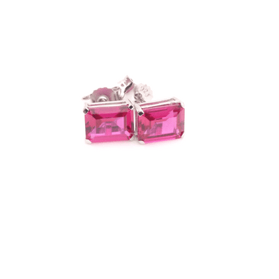 Ruby Red Siberian Quartz Stud Earrings 1