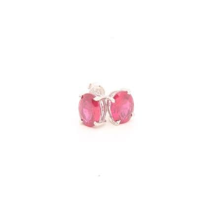 Ruby Red Siberian Quartz Stud Earrings 3