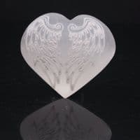 Selenite  Heart with Angel Wings