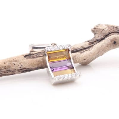 Siberian Gold & Purple Quartz Pendant 1