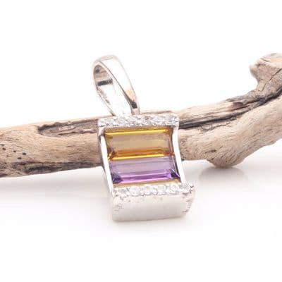 Siberian Gold & Purple Quartz Pendant 2