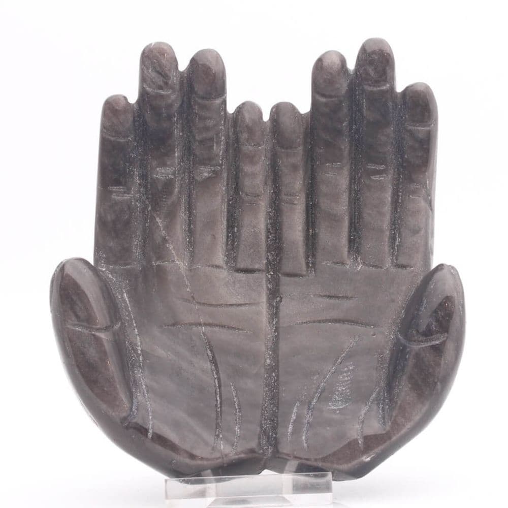 Silver-Sheen Obsidian Hands