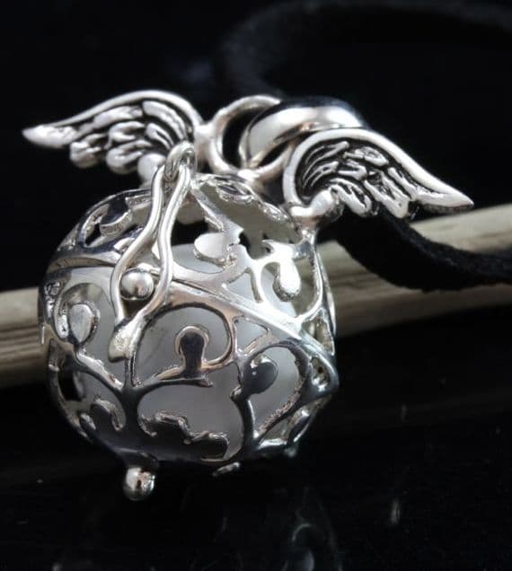 Silver White Angel Wing Calling Bell