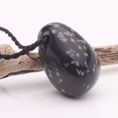 Snowflake Obsidian Tumblestone Pendant 2
