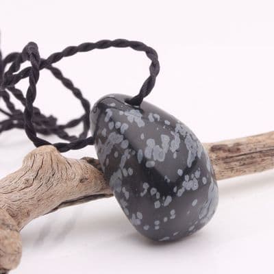 Snowflake Obsidian Tumblestone Pendant 7