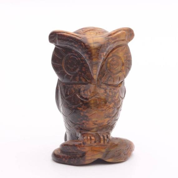 Tiger Eye Owl Carving 5
