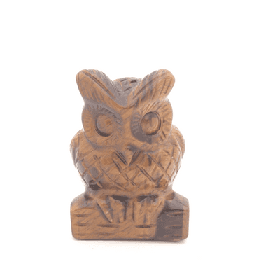 Tiger Eye Owl Carving 6