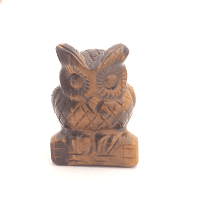 Tiger Eye Owl Carving 7