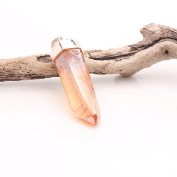 Topaz Aura Quartz Pendant 7