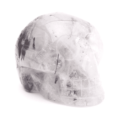 Tourmalated Quartz Skull 3