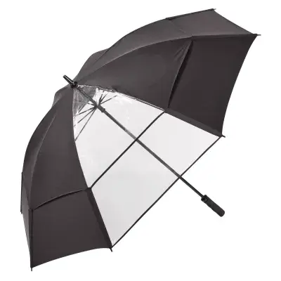 HURRICANE DOUBLE CANOPY BROLLEY WITH CLEAR PANEL