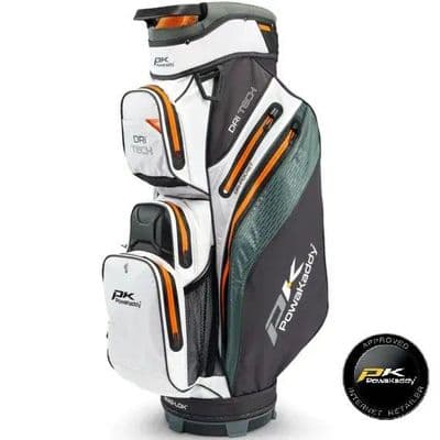 POWAKADDY DRI TEC WATERPROOF GOLF BAG  2026 GREY / WHITE /ORANGE