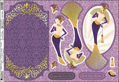 1 SHEET BELLE EPOQUE VIOLET TOPPER and DECOUPAGE KANBAN YJPPCT009