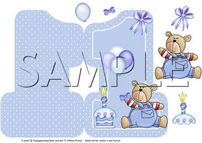 1 Today Shaped Age Birthday Decoupage (blue)  Sheet
